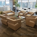 Contemporary Modern Beige Leather Lobby Reception Furniture